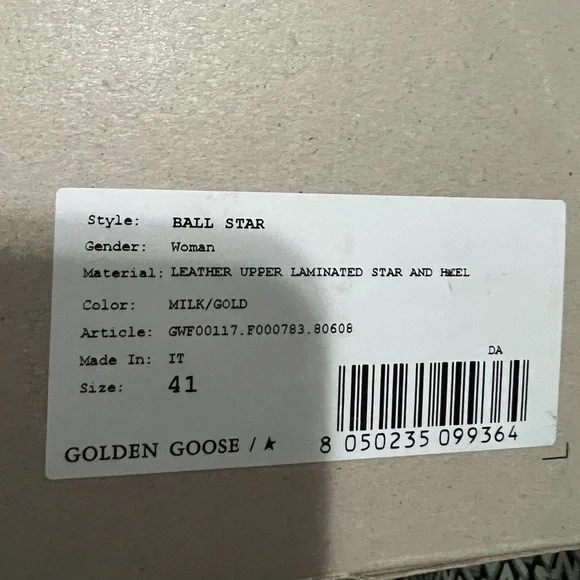Golden Goose Ball Star Low Top Sneaker with Gold Star and Heel tab Women 41 EUC - Picture 4 of 4